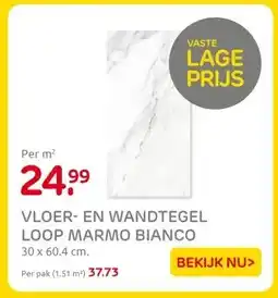 Praxis VLOER- EN WANDTEGEL LOOP MARMO BIANCO aanbieding