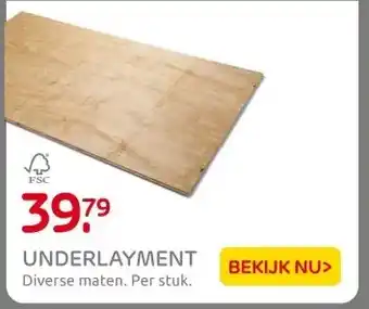 Praxis UNDERLAYMENT aanbieding