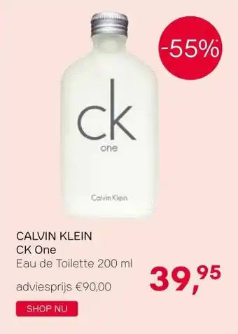 Pour Vous CALVIN KLEIN CK One Eau de Toilette 200 ml aanbieding