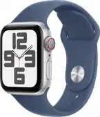 MediaMarkt APPLE Watch SE GPS + Cellular 40mm Denim Sport Band M/L Smartwatch Silver Aluminium aanbieding