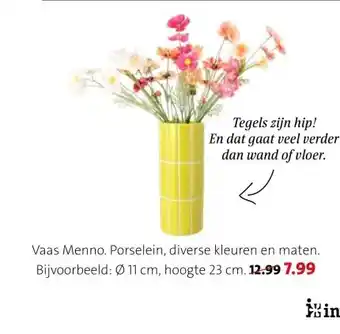 Intratuin Vaas Menno. Porselein, diverse kleuren en maten. aanbieding