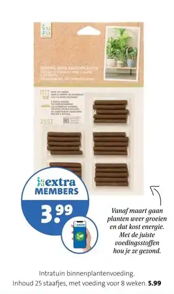 Intratuin Intratuin binnenplantenvoeding. Inhoud 25 staafjes, met voeding voor 8 weken. aanbieding