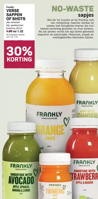 Ekoplaza Frankly verse sappen of shots aanbieding