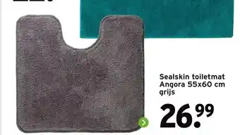 GAMMA Sealskin toiletmat Angora 55x60 cm grijs aanbieding