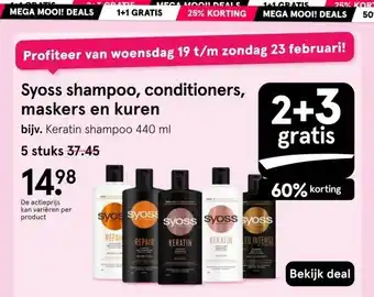 Etos Syoss shampoo, conditioners, maskers en kuren aanbieding