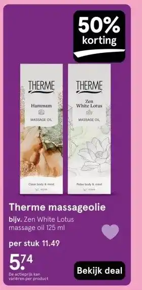 Etos Therme massageolie aanbieding