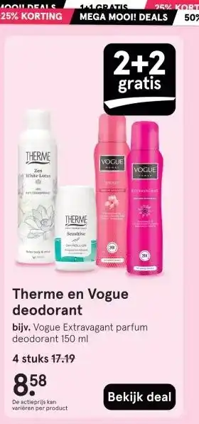 Etos Therme en Vogue deodorant aanbieding