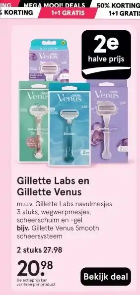 Etos Gillette Labs en Gillette Venus aanbieding