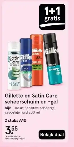 Etos Gillette en Satin Care scheerschuim en -gel aanbieding