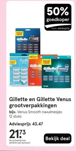 Etos Gillette en Gillette Venus grootverpakkingen aanbieding