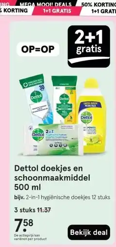 Etos Dettol doekjes en schoonmaakmiddel aanbieding