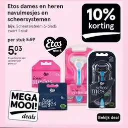 Etos Etos dames en heren navulmesjes en scheersystemen aanbieding