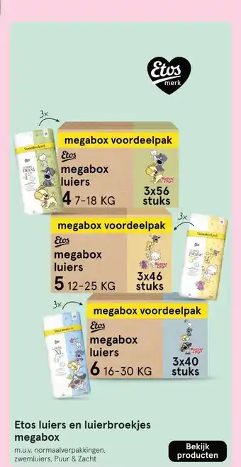 Etos Etos luiers en luierbroekjes megabox aanbieding