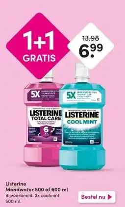 DA Listerine Mondwater 500 of 600 ml aanbieding