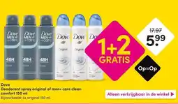 DA Dove Deodorant spray original of men+ care clean comfort 150 ml aanbieding