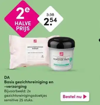 DA DA Basis gezichtsreiniging en -verzorging aanbieding