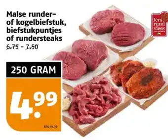 Poiesz Malse runder of kogelbiefstuk, biefstukpuntjes of rundersteaks aanbieding