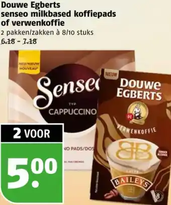 Poiesz Douwe Egberts senseo milkbased koffiepads of verwenkoffie aanbieding