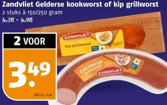 Poiesz Zandvliet Gelderse kookworst of kip grillworst aanbieding