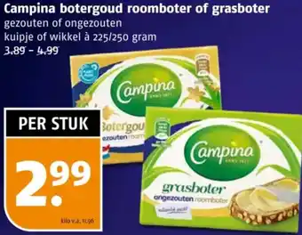 Poiesz Campina botergoud roomboter of grasboter aanbieding