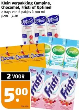 Poiesz Klein verpakking Campina, Chocomel, Fristi of Optimel aanbieding