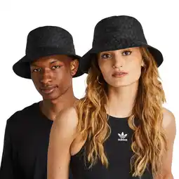 Foot Locker Adidas Monogram Print Bucket Hat Unisex Petten - Zwart - Maat: 40-42 - Katoen - Foot Locker aanbieding