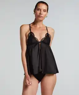 Hunkemoller Hunkemöller Babydoll Ruby Zwart aanbieding