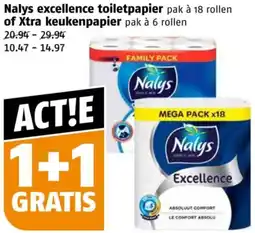 Poiesz Nalys excellence toiletpapier of Xtra keukenpapier aanbieding