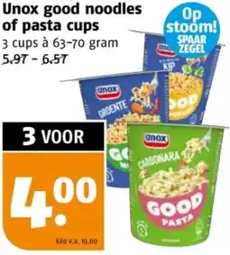 Poiesz Unox good noodles of pasta cups aanbieding