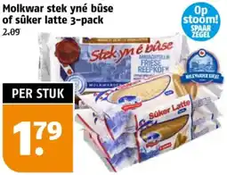 Poiesz Molkwar stek yné bûse of sûker latte 3-pack aanbieding