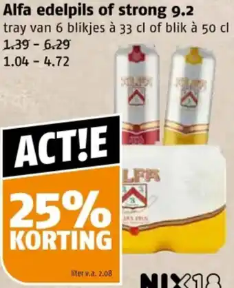 Poiesz Alfa edelpils of strong 9.2 aanbieding