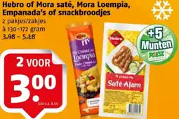 Poiesz Hebro of Mora saté, Mora Loempia, Empanada's of snackbroodjes aanbieding