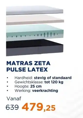 TotaalBED Matras Zeta | Pulse-latex toplaag | 70x200 aanbieding