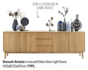 Pronto wonen Dressoir Arrosto in massief Eiken kleur Light Roast aanbieding