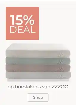 Prenatal 15% DEAL op hoeslakens van ZZZOO aanbieding