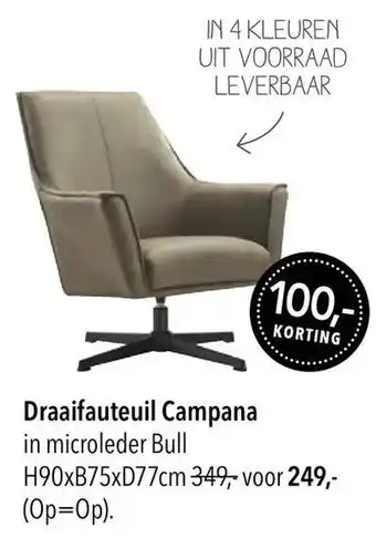 Pronto wonen Draaifauteuil Campana aanbieding