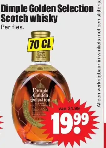 Dirk Dimple Golden Selection Scotch whisky 700ml aanbieding