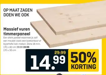 Hubo Massief vuren timmerpaneel aanbieding