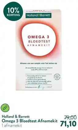 Holland & Barrett Omega 3 Bloedtest Afnamekit aanbieding