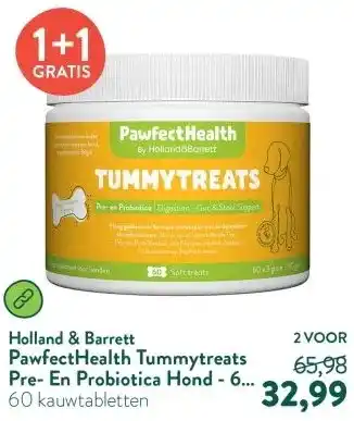 Holland & Barrett PawfectHealth Tummytreats Pre- En Probiotica Hond - 60 soft treats aanbieding