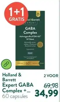 Holland & Barrett Expert GABA Complex + Ashwagandha & Folaat – 60 capsules aanbieding