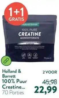 Holland & Barrett 100% Puur Creatine Monohydraat aanbieding