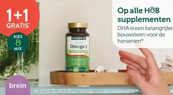 Holland & Barrett 1+1 GRATIS Op alle H&B supplementen aanbieding