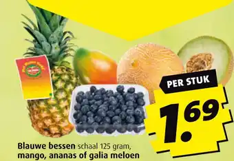 Boni Blauwe bessen , mango, ananas of galia meloen aanbieding