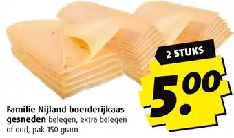 Boni Familie Nijland boerderijkaas gesneden aanbieding