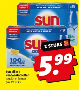 Boni Sun all in 1 vaatwastabletten aanbieding