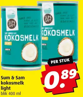 Boni Sum & Sam kokosmelk light aanbieding