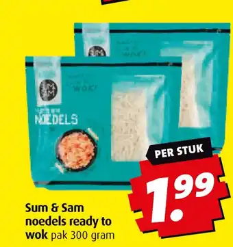 Boni Sum & Sam noedels ready to wok aanbieding