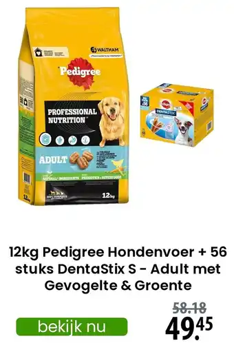 Zooplus Pedigree Hondenvoer + 56 stuks Dentastix S  Adult met aanbieding