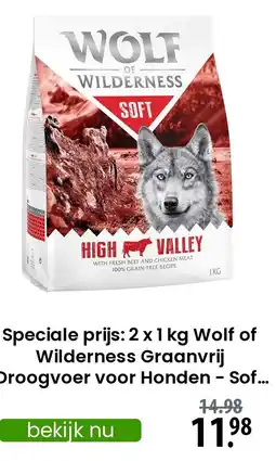 Zooplus Wolf of Wilderness Graanvrij Droogvoer voor Honden  Sof aanbieding